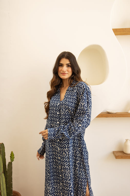 Indigo Shirt Dress 2