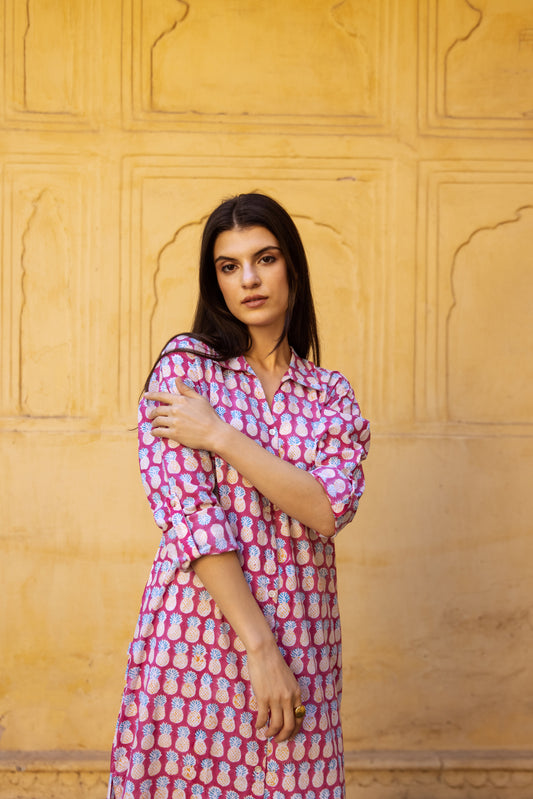 Pineapple Shirt Dress2