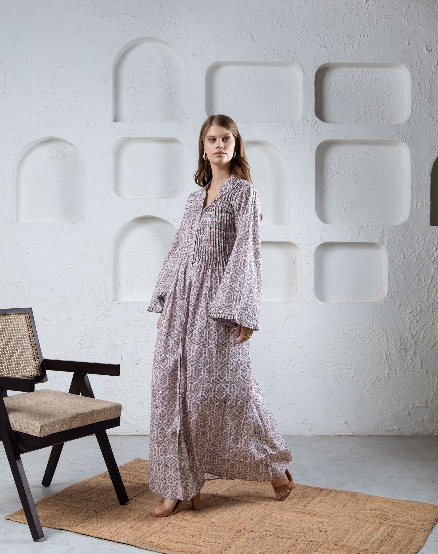 Samar Lurex Pintuck Dress