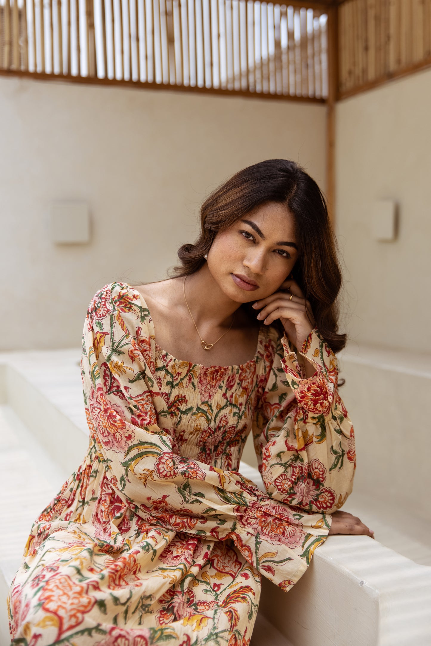 Marie Shirred Dress