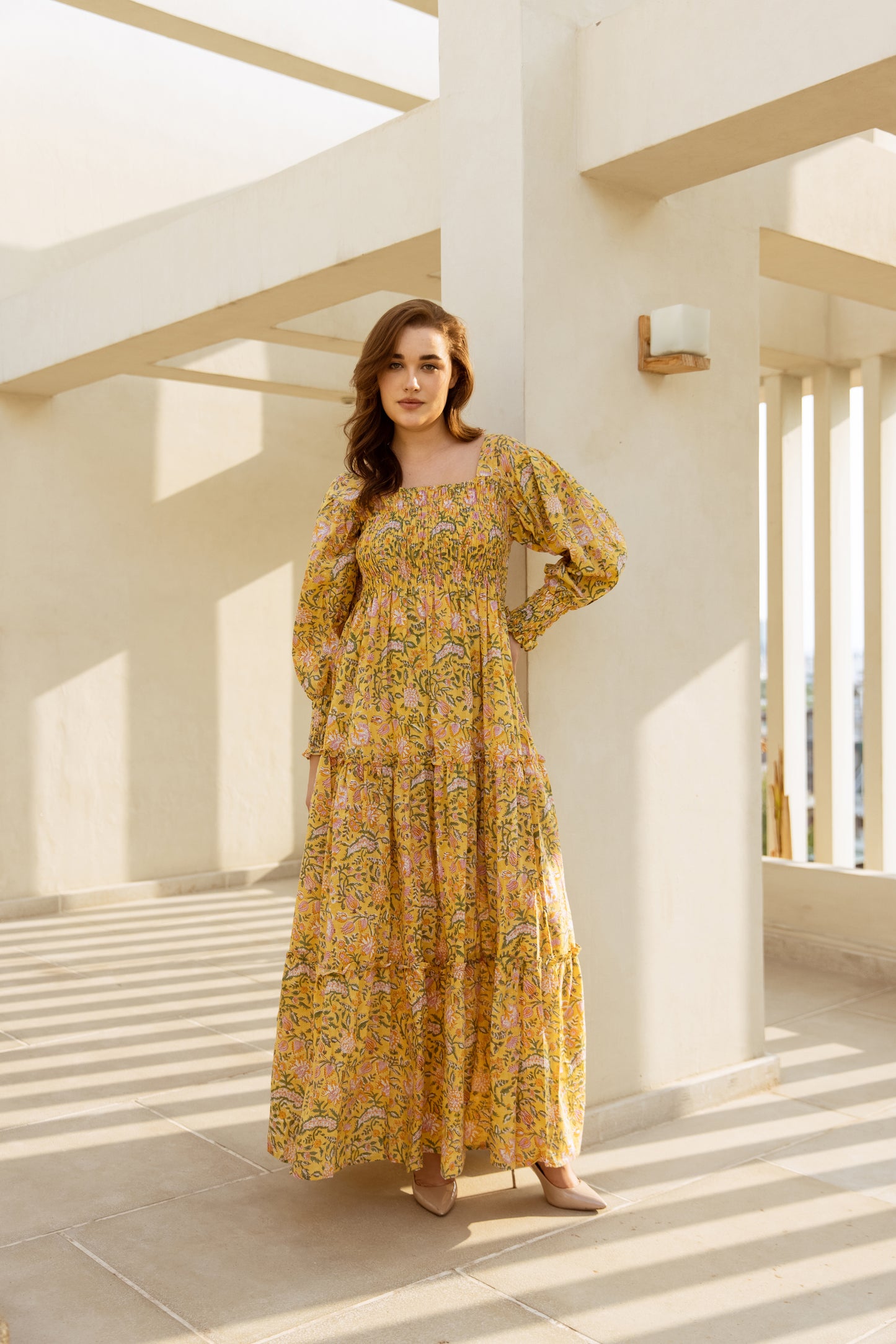 Sharon Shirred Tier Dress