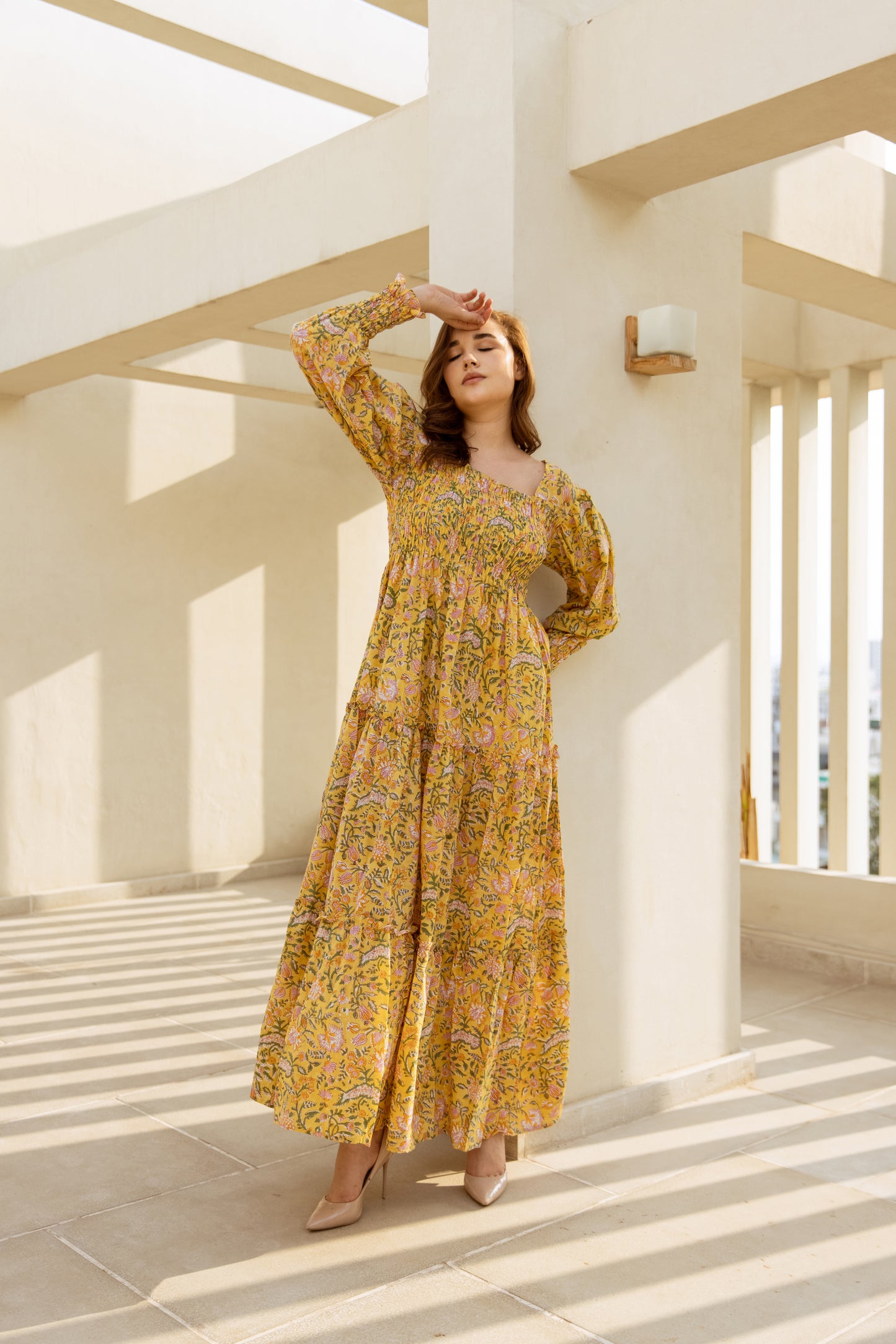 Sharon Shirred Tier Dress