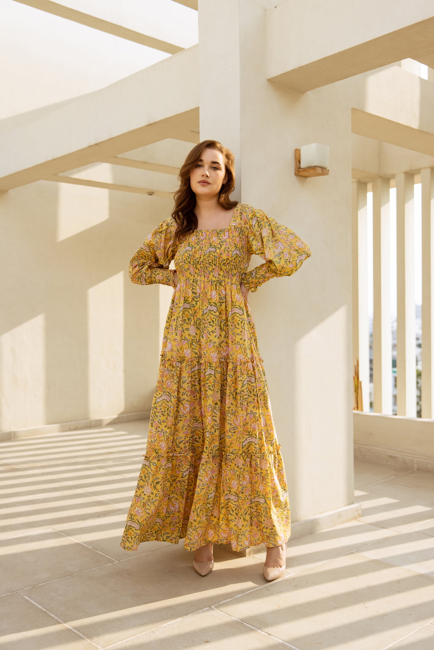 Sharon Shirred Tier Dress