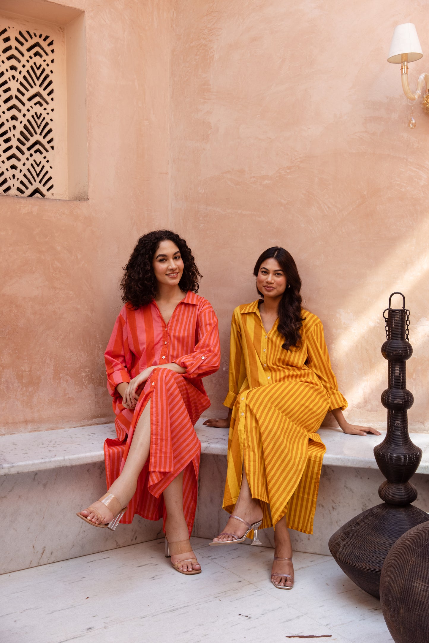 Pink stripe Shirt Dress