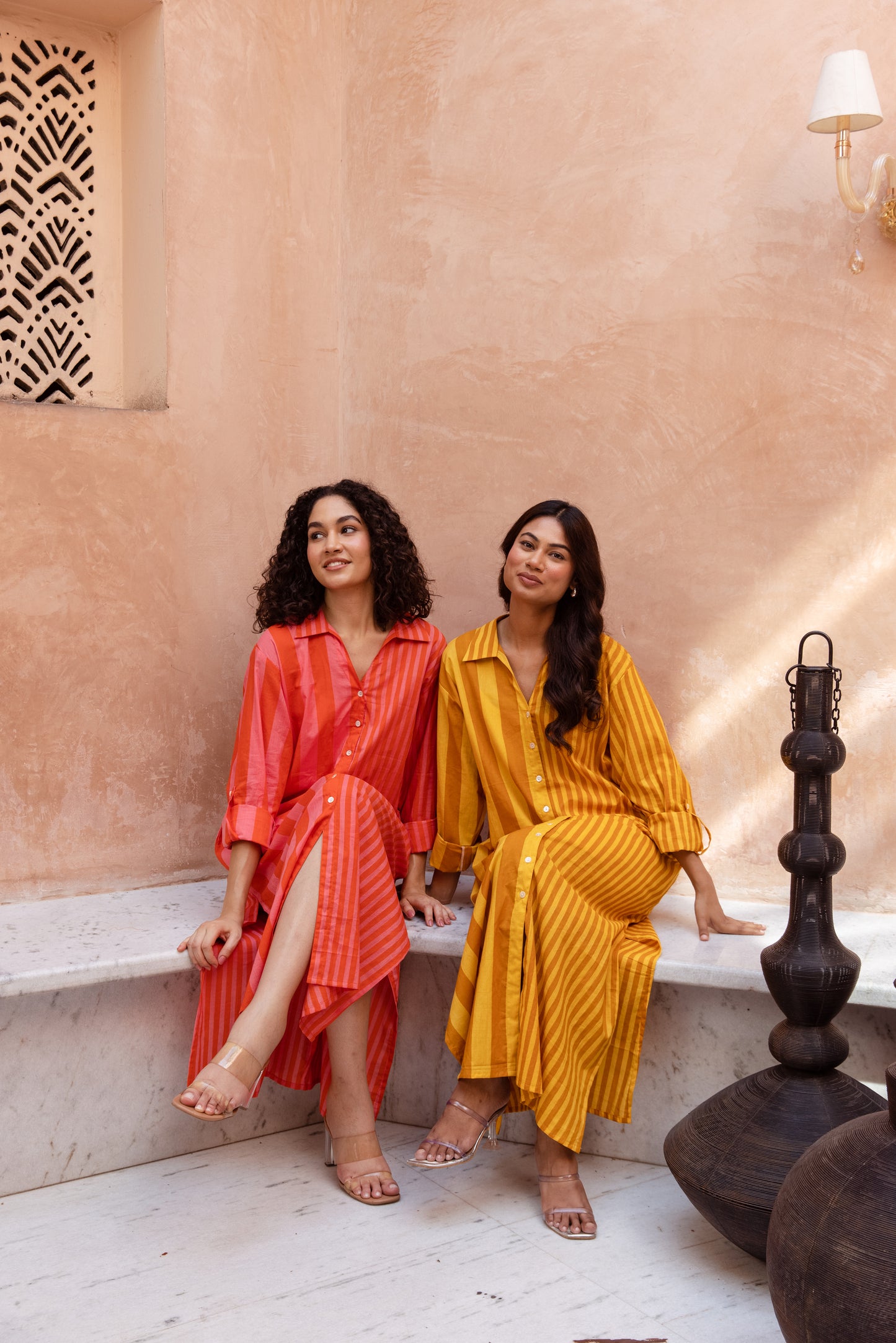 Pink stripe Shirt Dress