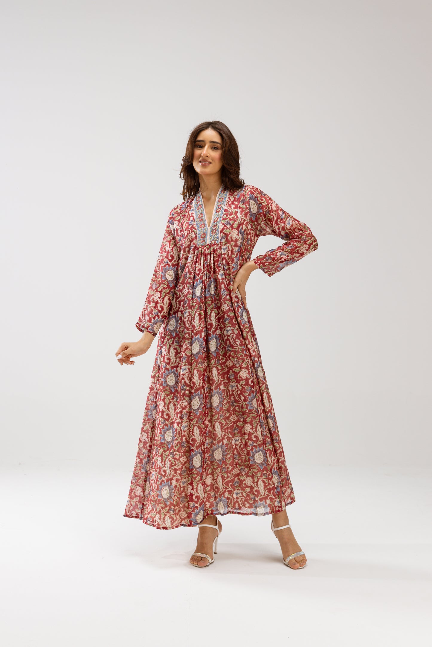 Bhoomi Chanderi Silk Dress (Lining attached)