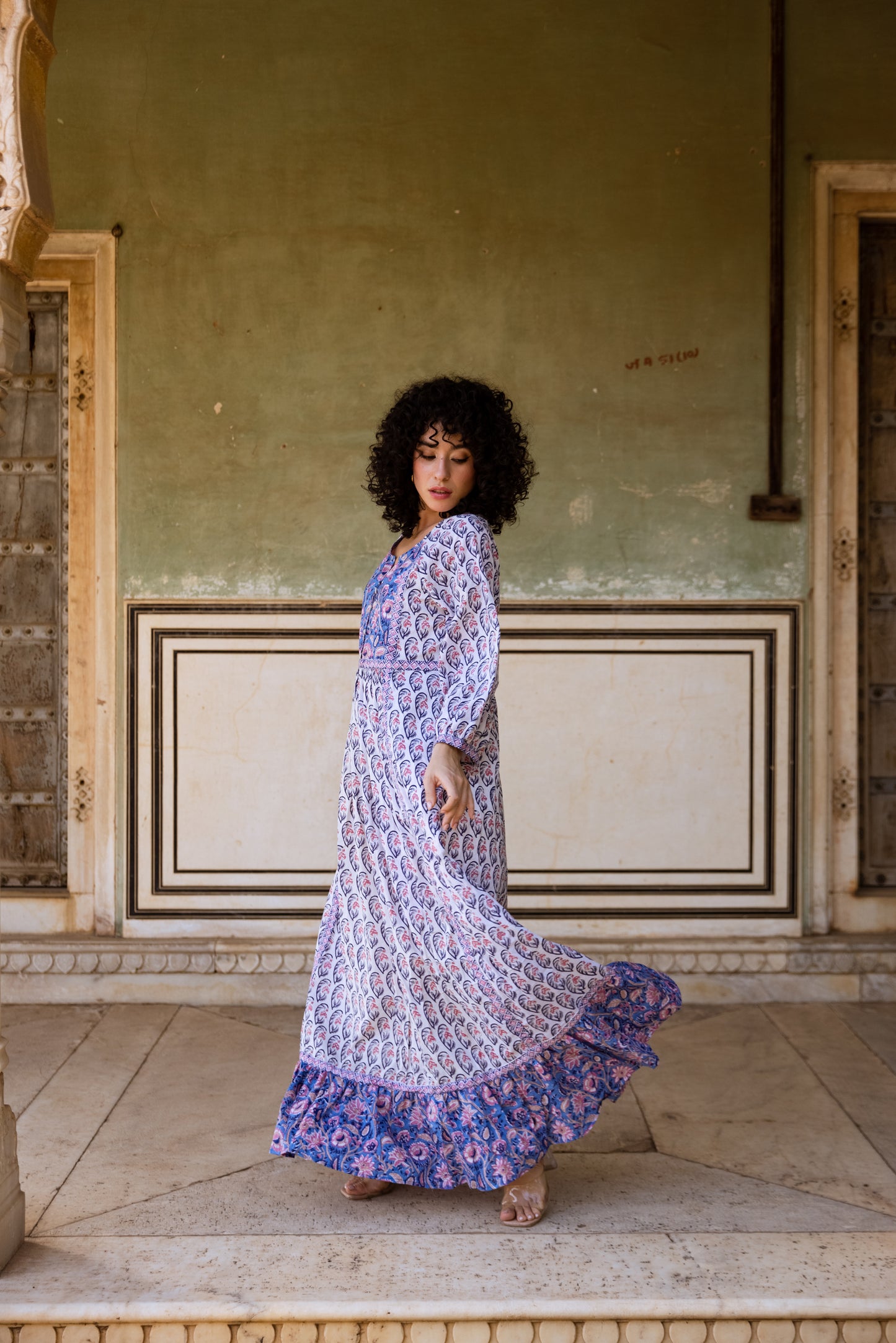 Ghalam Tier Ruffle Dress