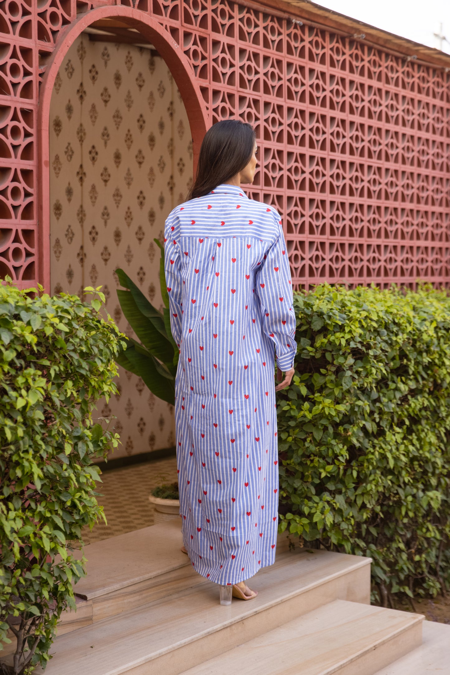 Blue Heart Shirt Dress