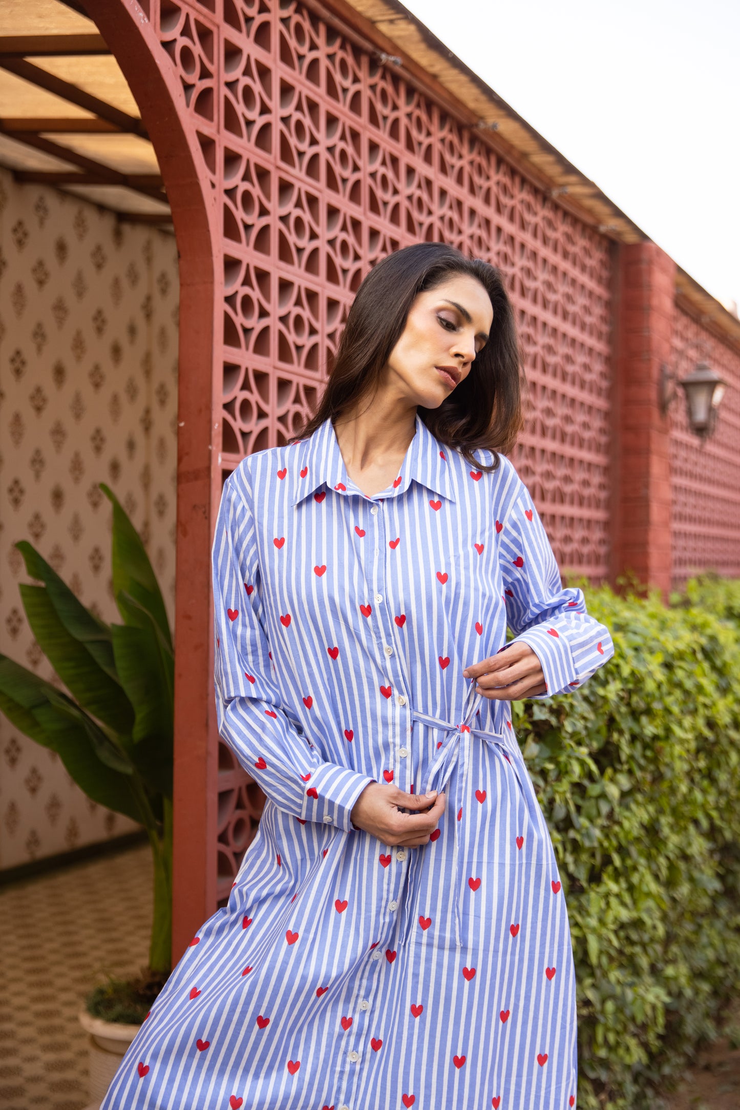 Blue Heart Shirt Dress