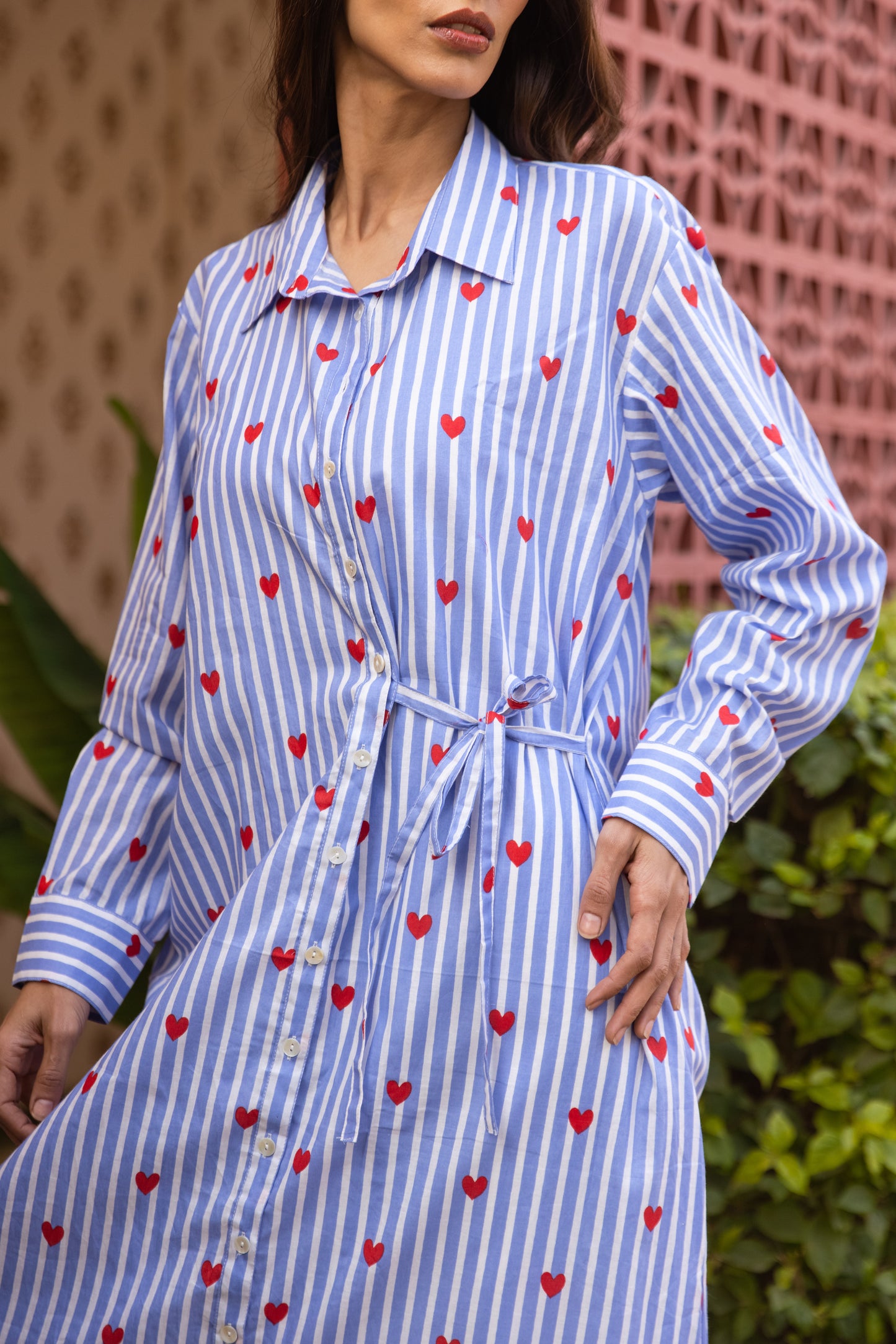 Blue Heart Shirt Dress